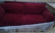 Диван  со съемными подушками красный велюр бу